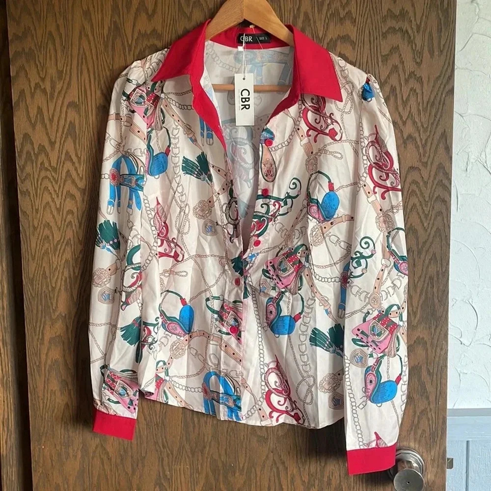 Silk Button Down M